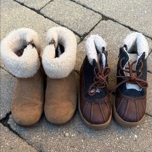 Boy Girl Twin Set! Cozy Brown and Tan Kids Boots UGG and GAP